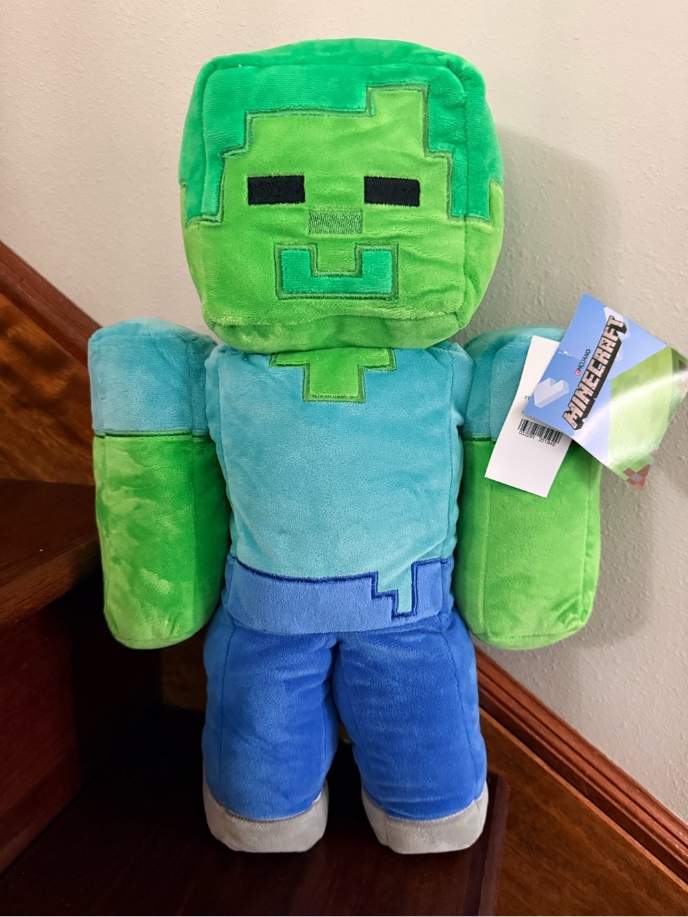 Minecraft Plush Zombie Toy — Green & Blue Soft Figure
